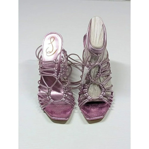 Sam Edelman Women's Lylah Strappy Heel Sandals Lilac Metallic Size 8.5 MSRP $160 - Picture 4 of 11